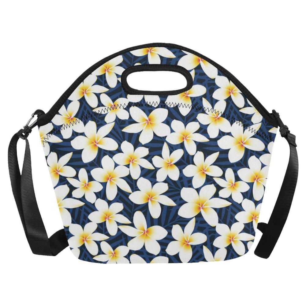Plumeria Pattern Print Design PM026 Neoprene Lunch Bag-JorJune