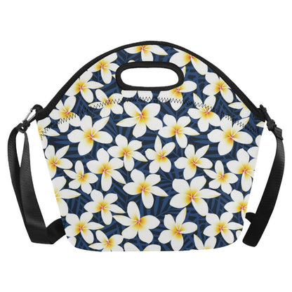 Plumeria Pattern Print Design PM026 Neoprene Lunch Bag-JorJune