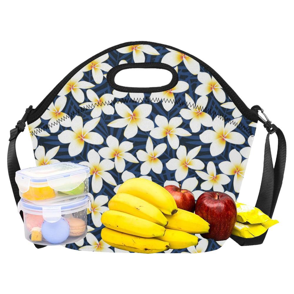 Plumeria Pattern Print Design PM026 Neoprene Lunch Bag-JorJune