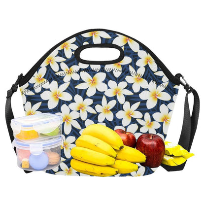 Plumeria Pattern Print Design PM026 Neoprene Lunch Bag-JorJune