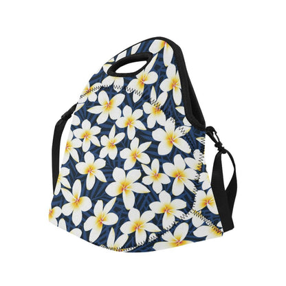 Plumeria Pattern Print Design PM026 Neoprene Lunch Bag-JorJune