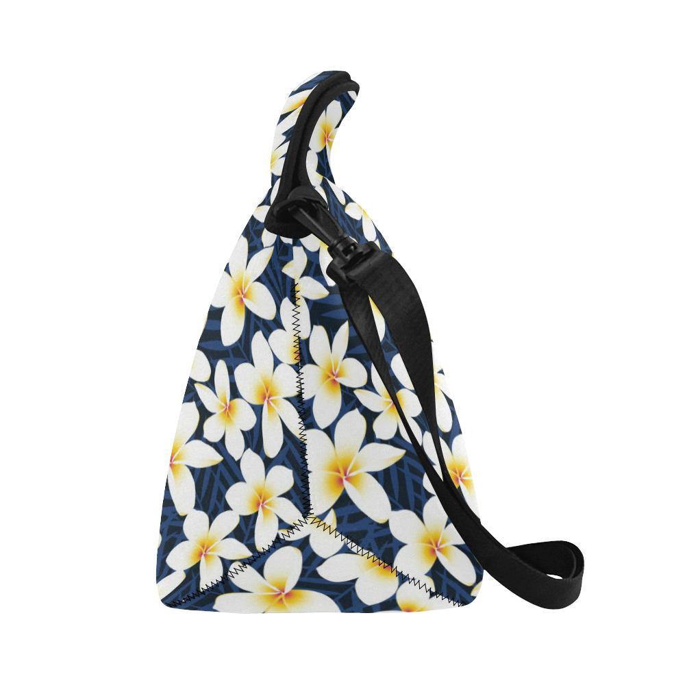 Plumeria Pattern Print Design PM026 Neoprene Lunch Bag-JorJune