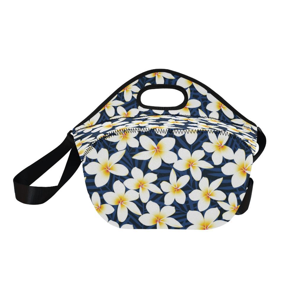 Plumeria Pattern Print Design PM026 Neoprene Lunch Bag-JorJune