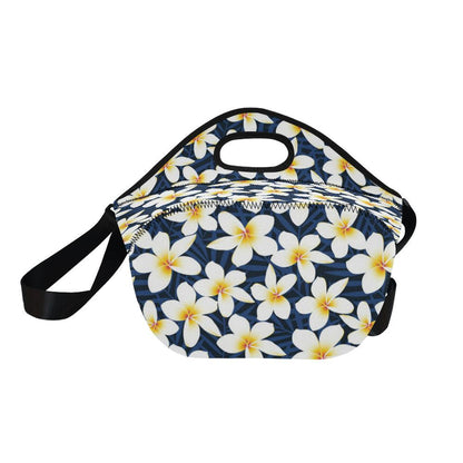 Plumeria Pattern Print Design PM026 Neoprene Lunch Bag-JorJune