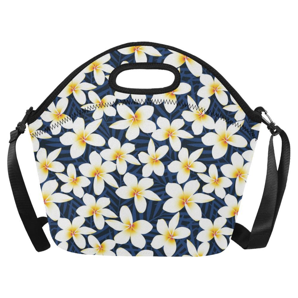 Plumeria Pattern Print Design PM026 Neoprene Lunch Bag-JorJune