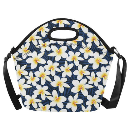 Plumeria Pattern Print Design PM026 Neoprene Lunch Bag-JorJune