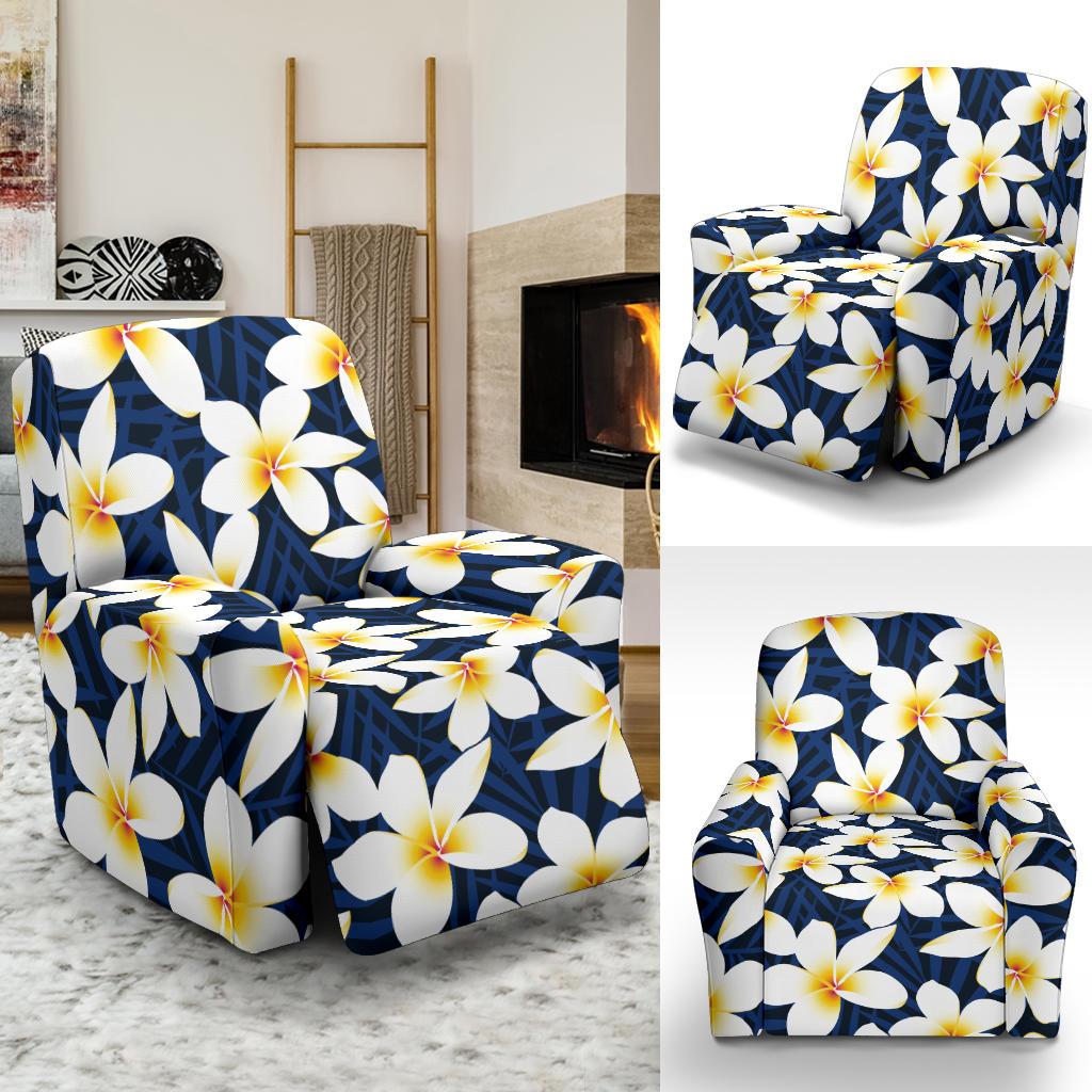 Plumeria Pattern Print Design PM026 Recliner Slipcover-JORJUNE.COM