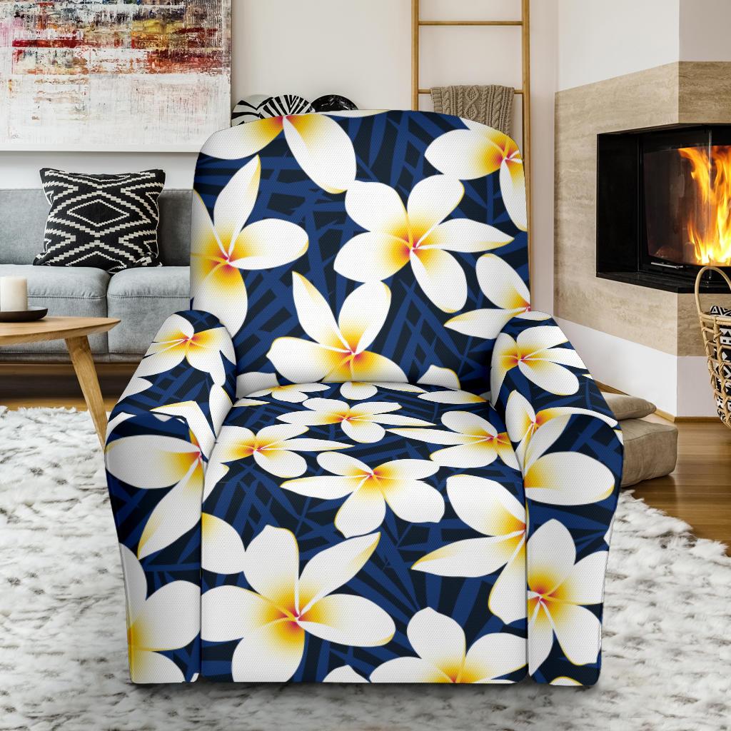 Plumeria Pattern Print Design PM026 Recliner Slipcover-JORJUNE.COM