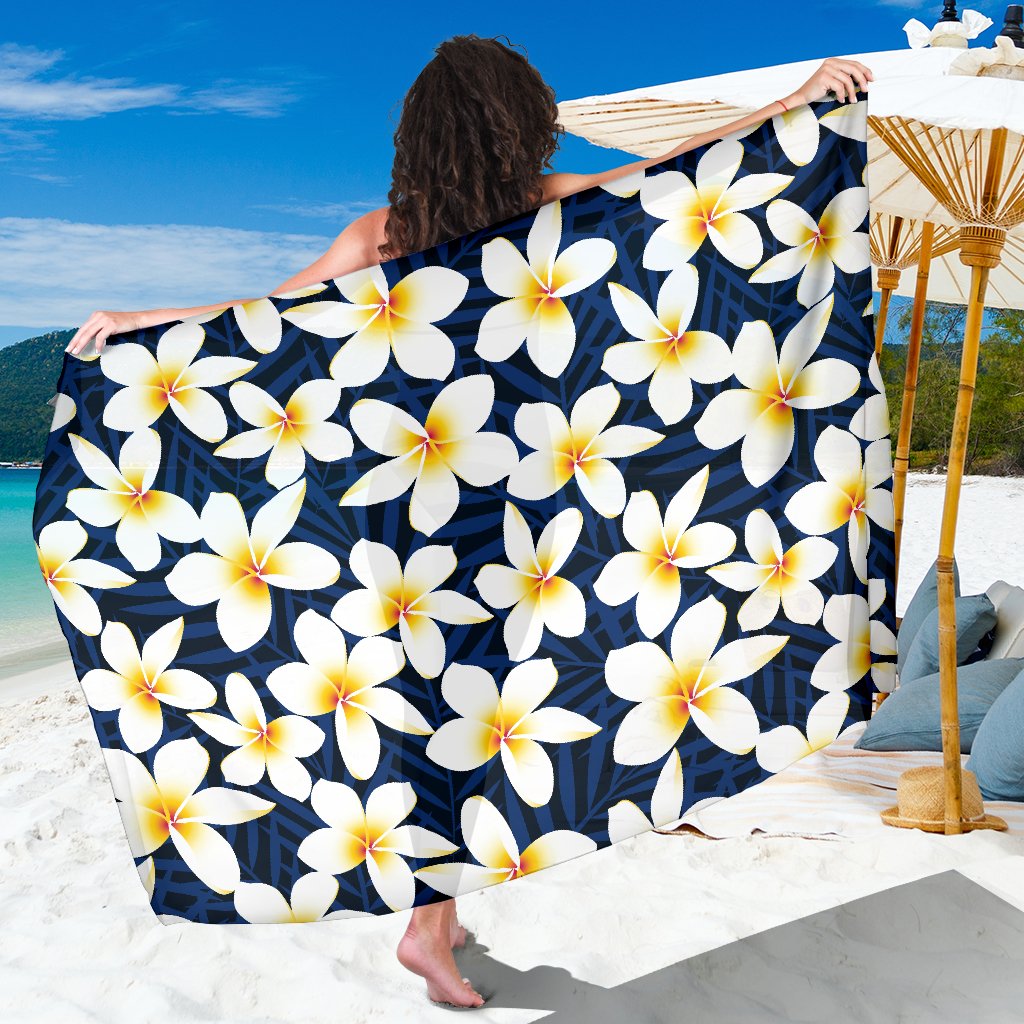 Plumeria Pattern Print Design PM026 Sarong Pareo Wrap-JORJUNE.COM