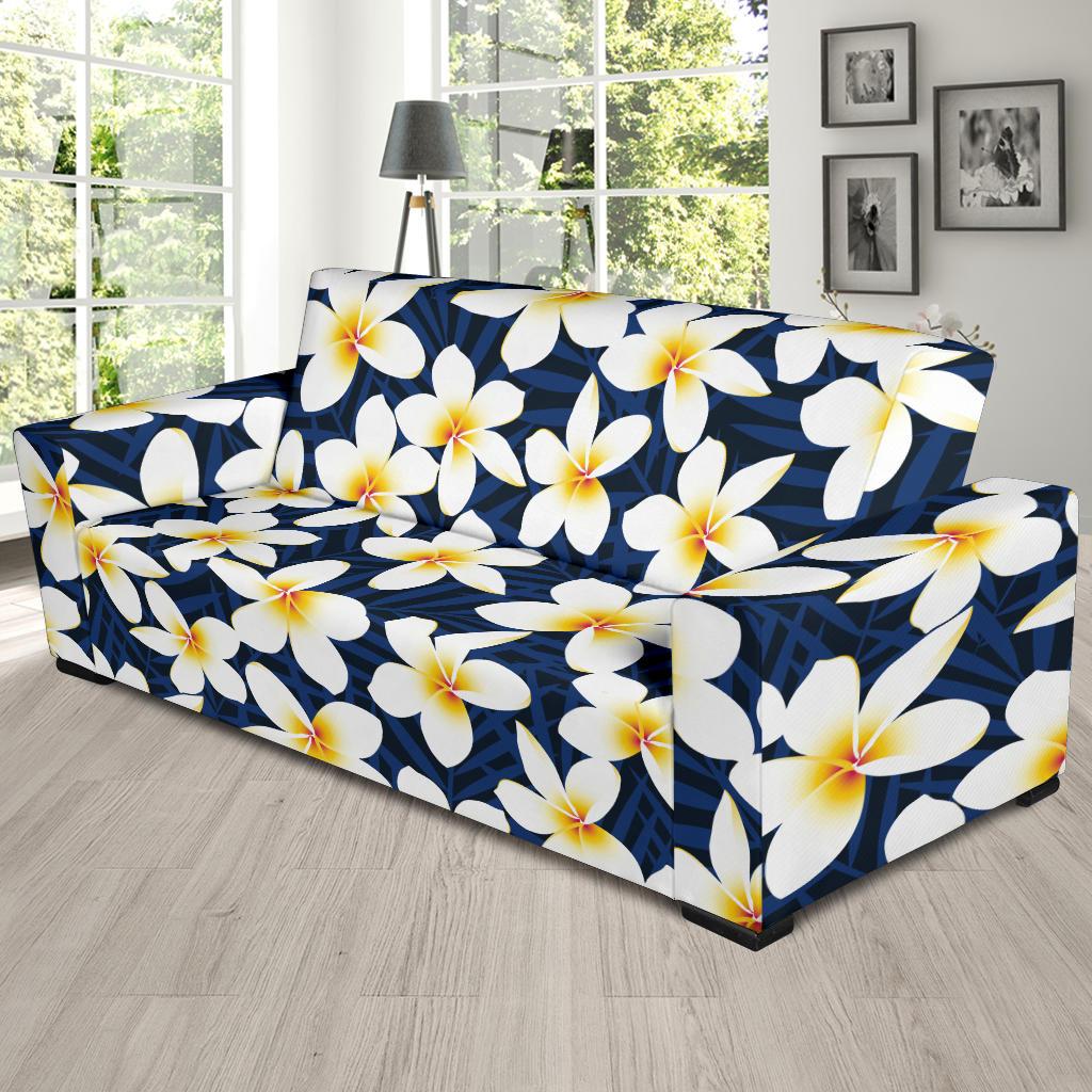 Plumeria Pattern Print Design PM026 Sofa Slipcover-JORJUNE.COM