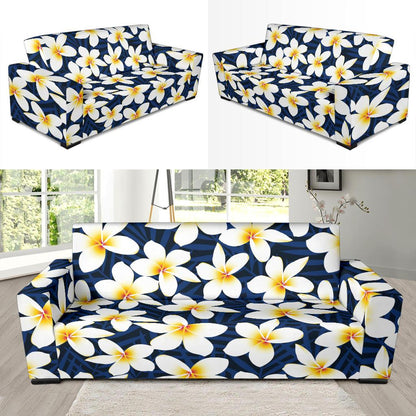 Plumeria Pattern Print Design PM026 Sofa Slipcover-JORJUNE.COM