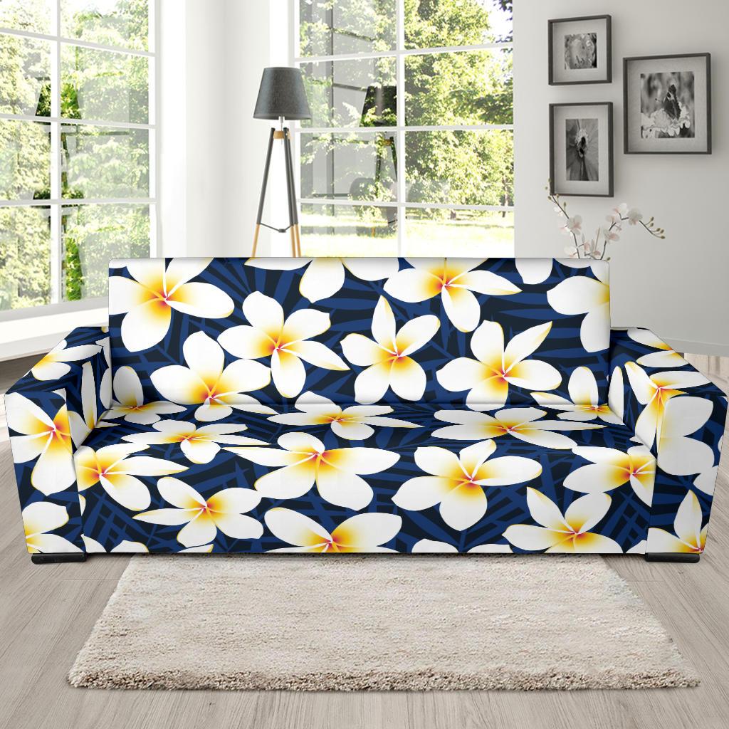 Plumeria Pattern Print Design PM026 Sofa Slipcover-JORJUNE.COM