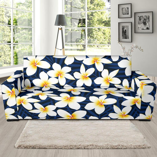 Plumeria Pattern Print Design PM026 Sofa Slipcover-JORJUNE.COM