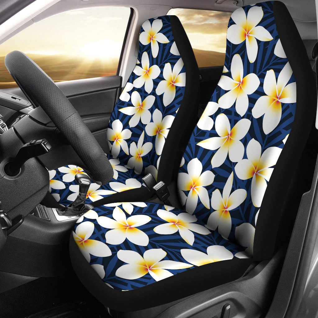 Plumeria Pattern Print Design PM026 Universal Fit Car Seat Covers-JorJune