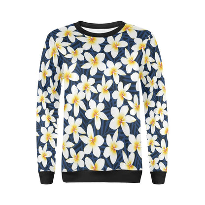 Plumeria Pattern Print Design PM026 Women Long Sleeve Sweatshirt-JorJune