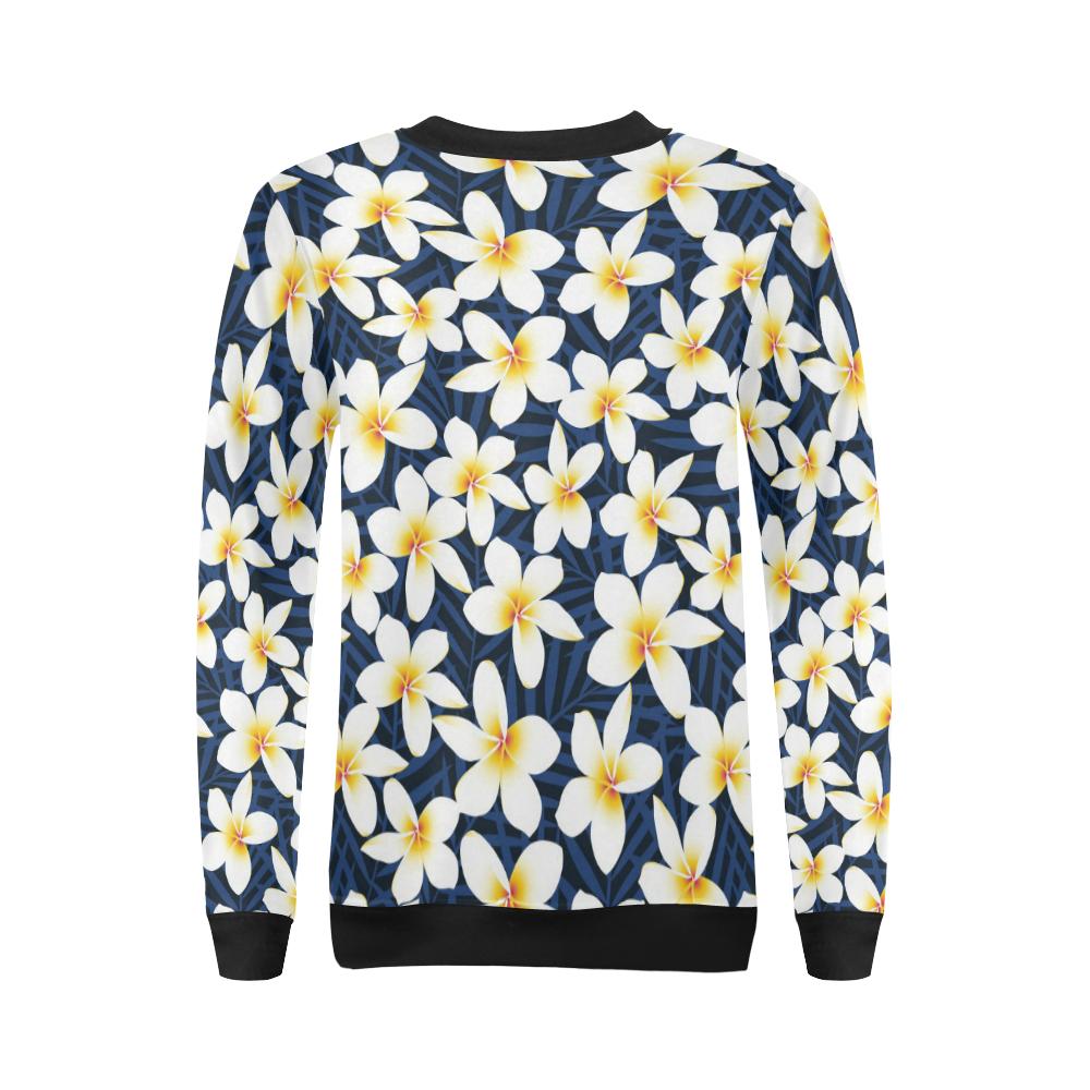 Plumeria Pattern Print Design PM026 Women Long Sleeve Sweatshirt-JorJune