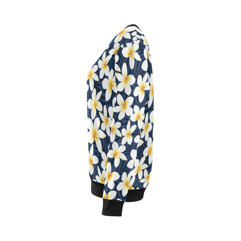 Plumeria Pattern Print Design PM026 Women Long Sleeve Sweatshirt-JorJune