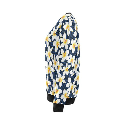 Plumeria Pattern Print Design PM026 Women Long Sleeve Sweatshirt-JorJune