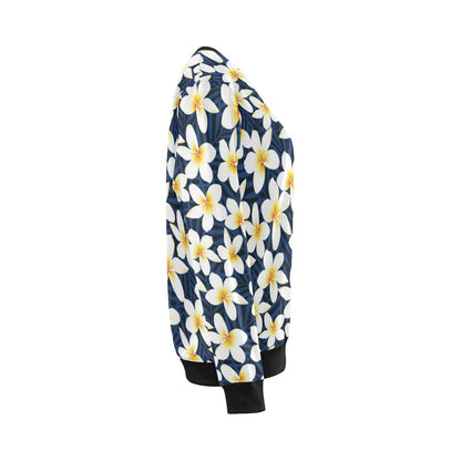 Plumeria Pattern Print Design PM026 Women Long Sleeve Sweatshirt-JorJune
