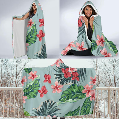 Plumeria Pattern Print Design PM027 Hooded Blanket-JORJUNE.COM