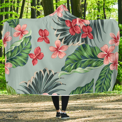 Plumeria Pattern Print Design PM027 Hooded Blanket-JORJUNE.COM