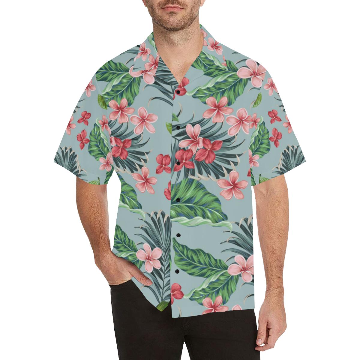 Plumeria Pattern Print Design PM027 Men Hawaiian Shirt-JorJune