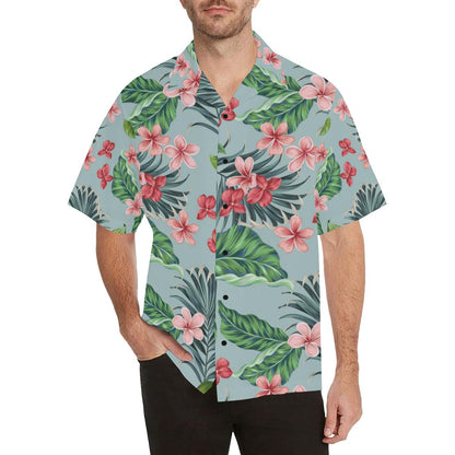 Plumeria Pattern Print Design PM027 Men Hawaiian Shirt-JorJune
