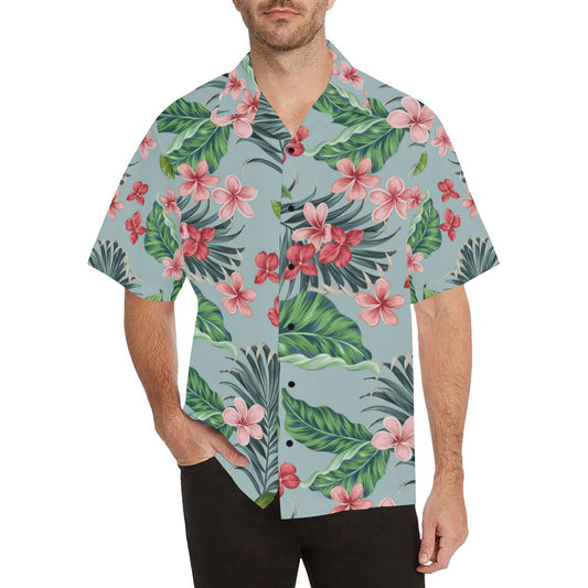 Plumeria Pattern Print Design PM027 Men Hawaiian Shirt-JorJune