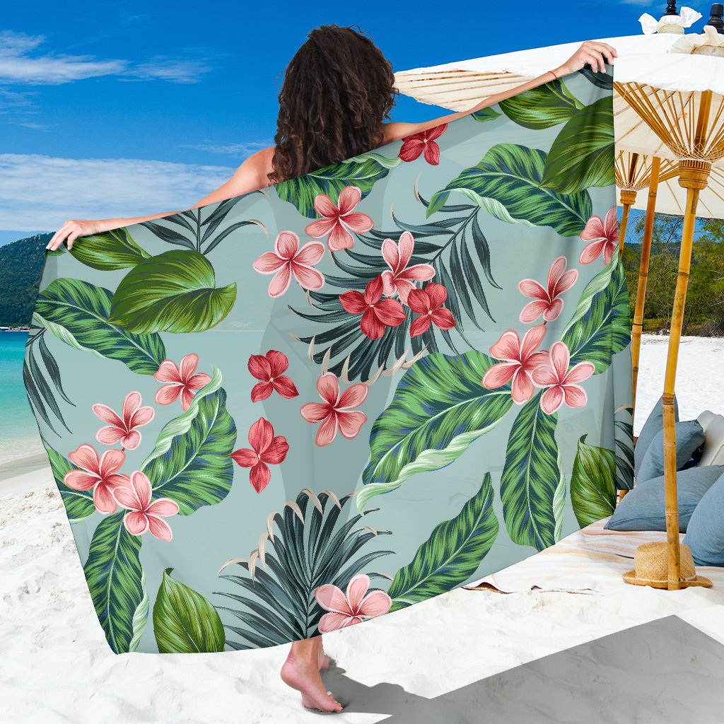 Plumeria Pattern Print Design PM027 Sarong Pareo Wrap-JORJUNE.COM