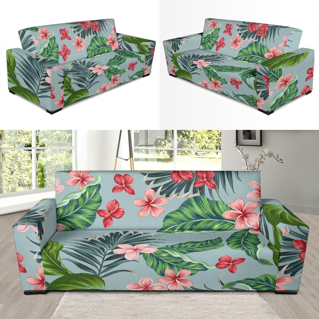 Plumeria Pattern Print Design PM027 Sofa Slipcover-JORJUNE.COM