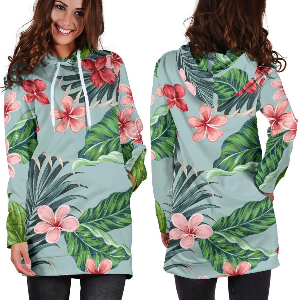 Plumeria Pattern Print Design PM027 Women Hoodie Dress