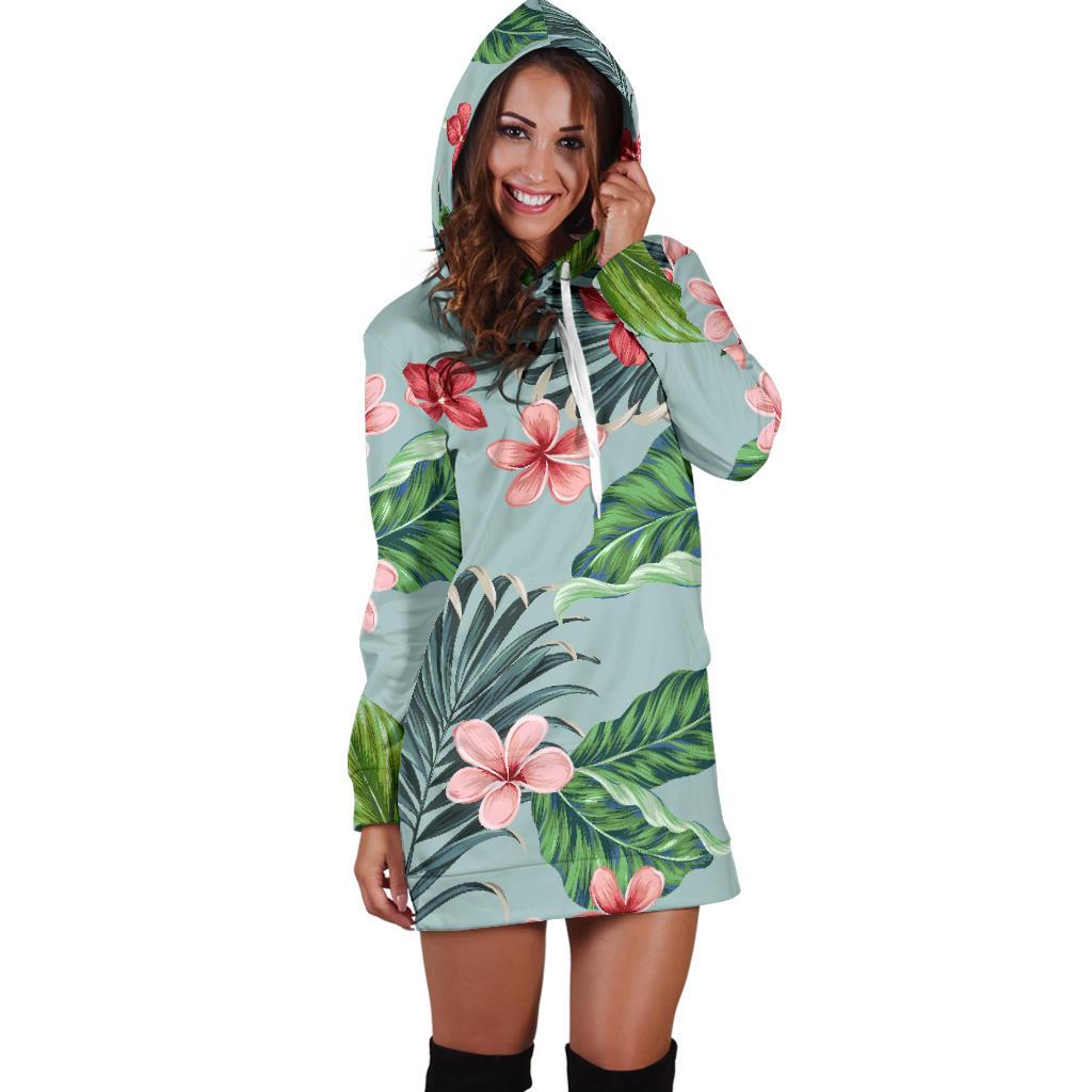 Plumeria Pattern Print Design PM027 Women Hoodie Dress