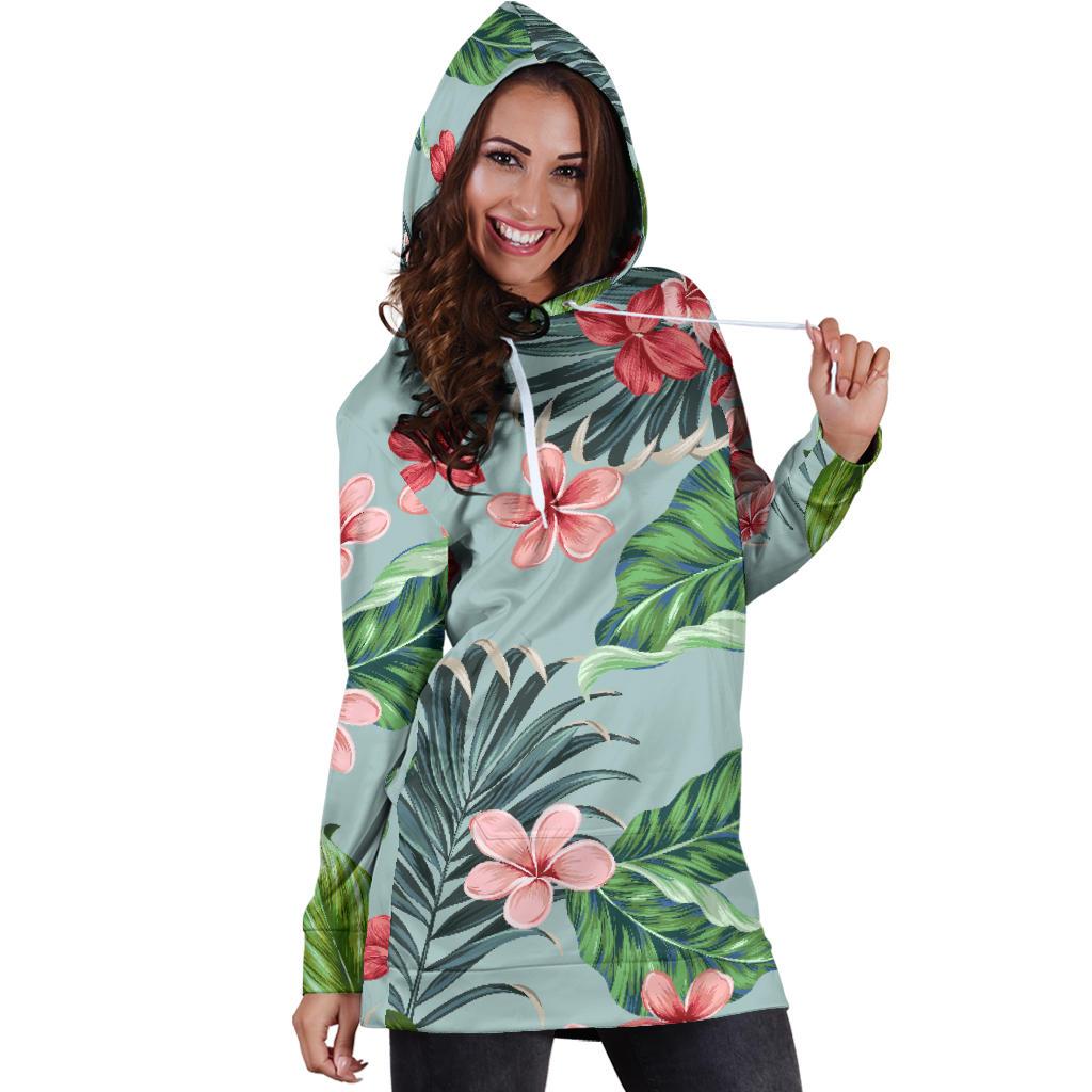 Plumeria Pattern Print Design PM027 Women Hoodie Dress