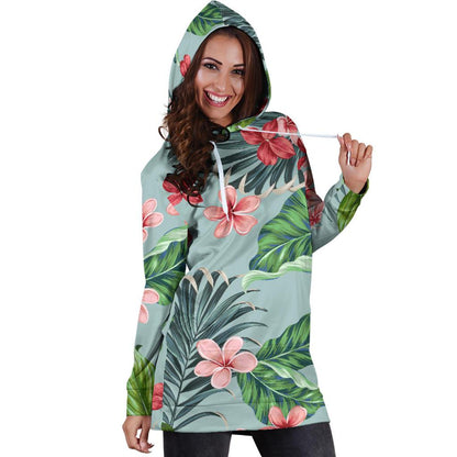 Plumeria Pattern Print Design PM027 Women Hoodie Dress