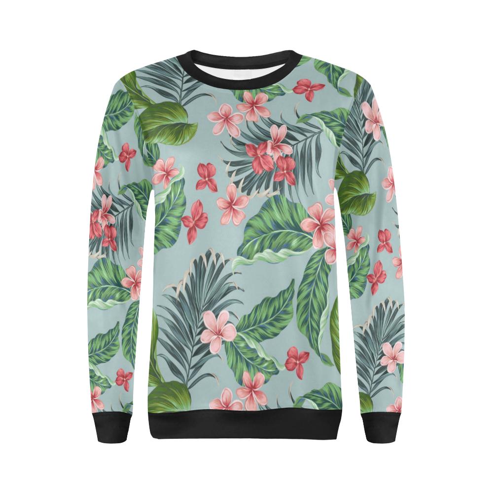 Plumeria Pattern Print Design PM027 Women Long Sleeve Sweatshirt-JorJune