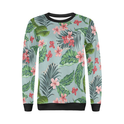 Plumeria Pattern Print Design PM027 Women Long Sleeve Sweatshirt-JorJune