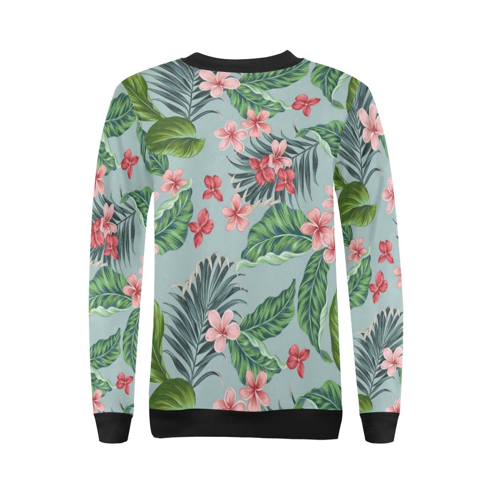 Plumeria Pattern Print Design PM027 Women Long Sleeve Sweatshirt-JorJune