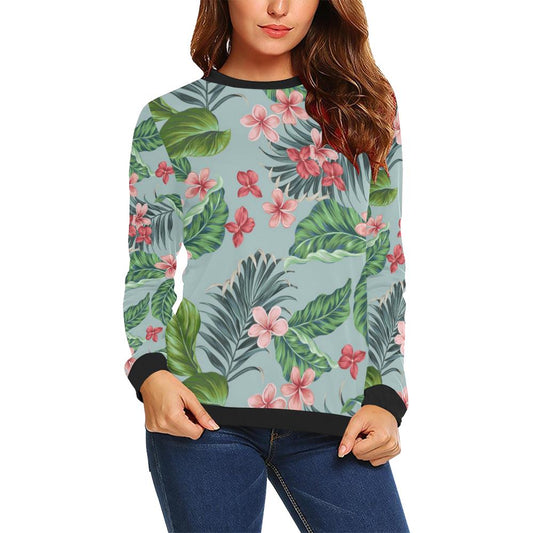 Plumeria Pattern Print Design PM027 Women Long Sleeve Sweatshirt-JorJune