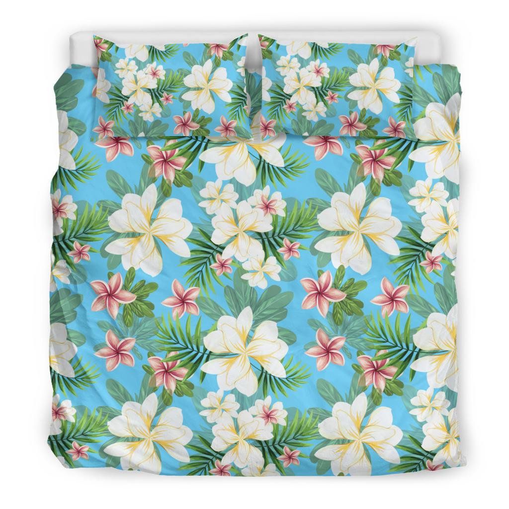 Plumeria Pattern Print Design PM028 Duvet Cover Bedding Set-JORJUNE.COM