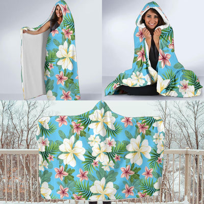 Plumeria Pattern Print Design PM028 Hooded Blanket-JORJUNE.COM