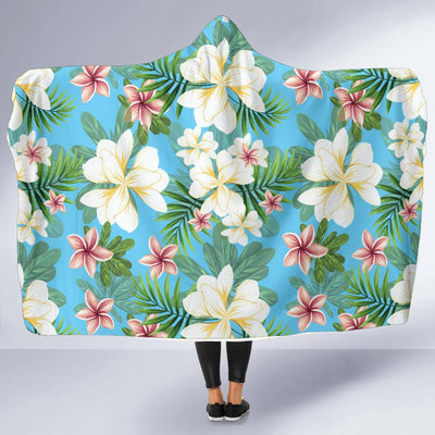 Plumeria Pattern Print Design PM028 Hooded Blanket-JORJUNE.COM