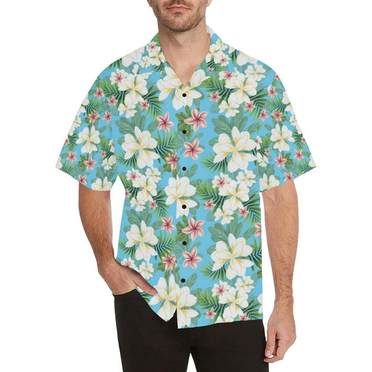 Plumeria Pattern Print Design PM028 Men Hawaiian Shirt-JorJune