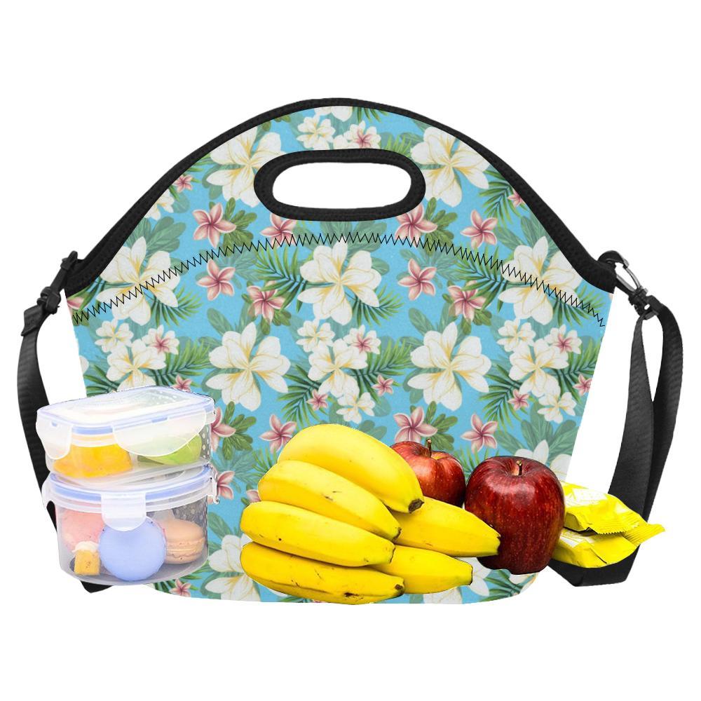 Plumeria Pattern Print Design PM028 Neoprene Lunch Bag-JorJune