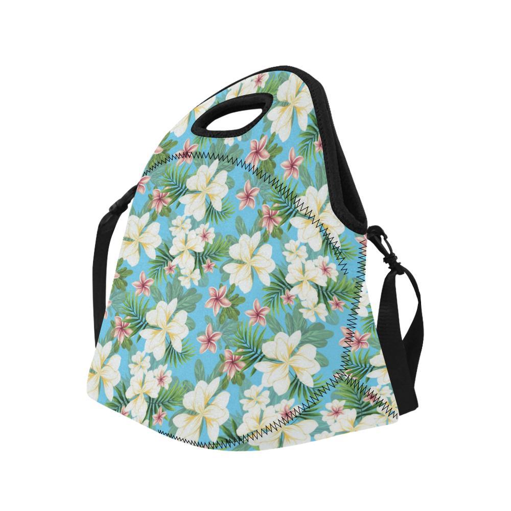 Plumeria Pattern Print Design PM028 Neoprene Lunch Bag-JorJune