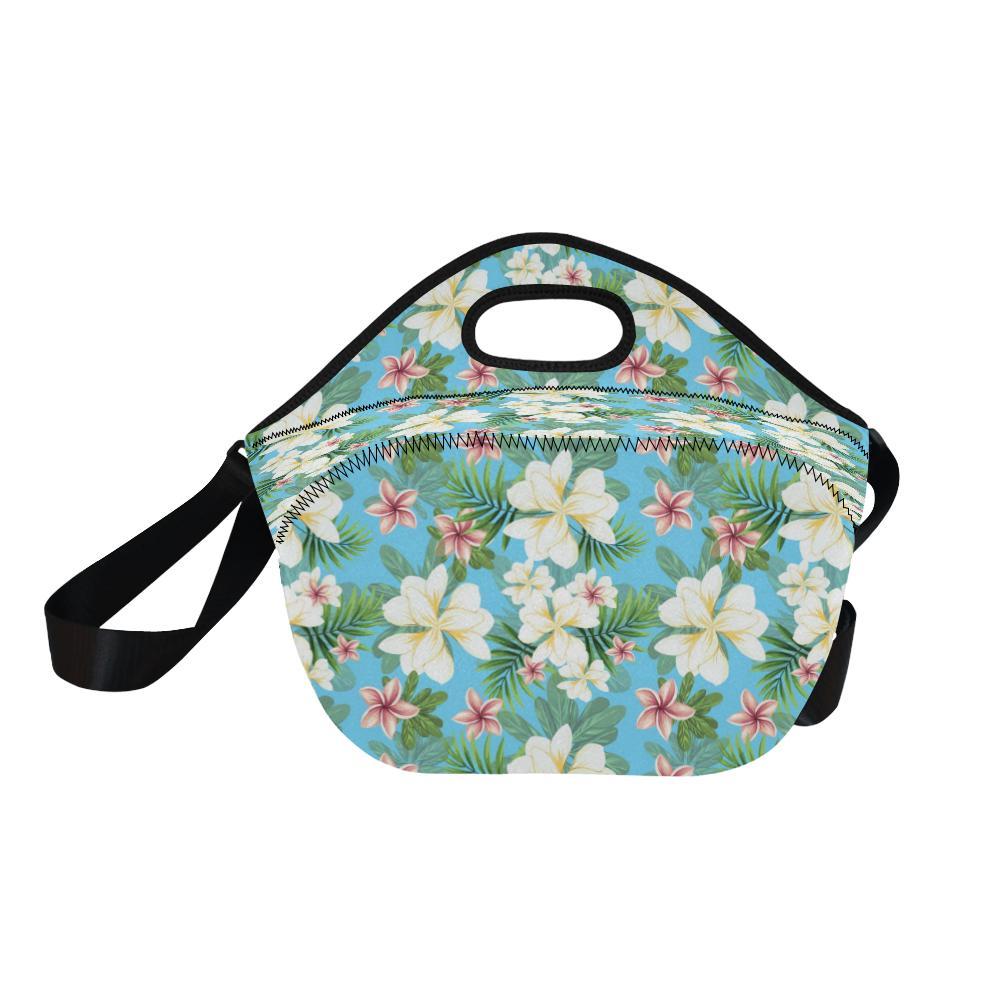 Plumeria Pattern Print Design PM028 Neoprene Lunch Bag-JorJune