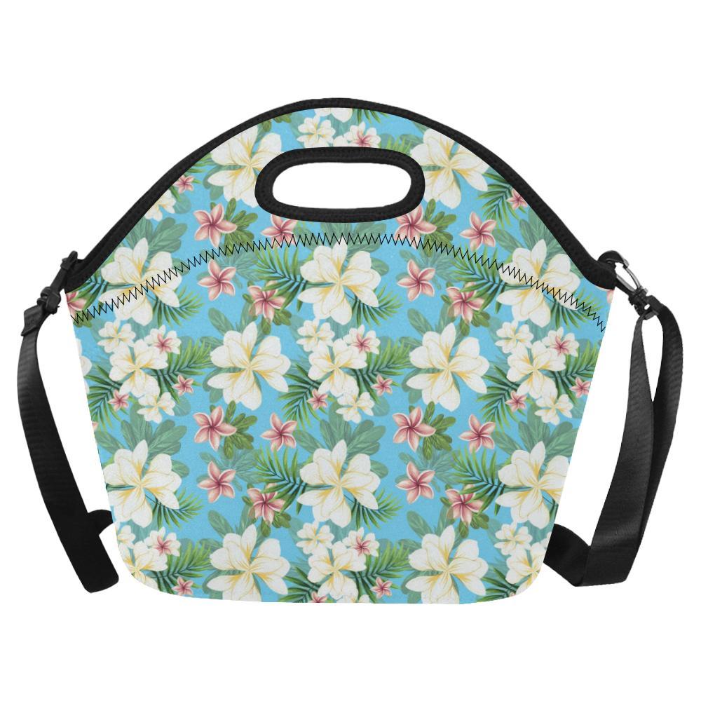 Plumeria Pattern Print Design PM028 Neoprene Lunch Bag-JorJune