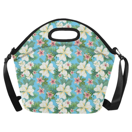 Plumeria Pattern Print Design PM028 Neoprene Lunch Bag-JorJune