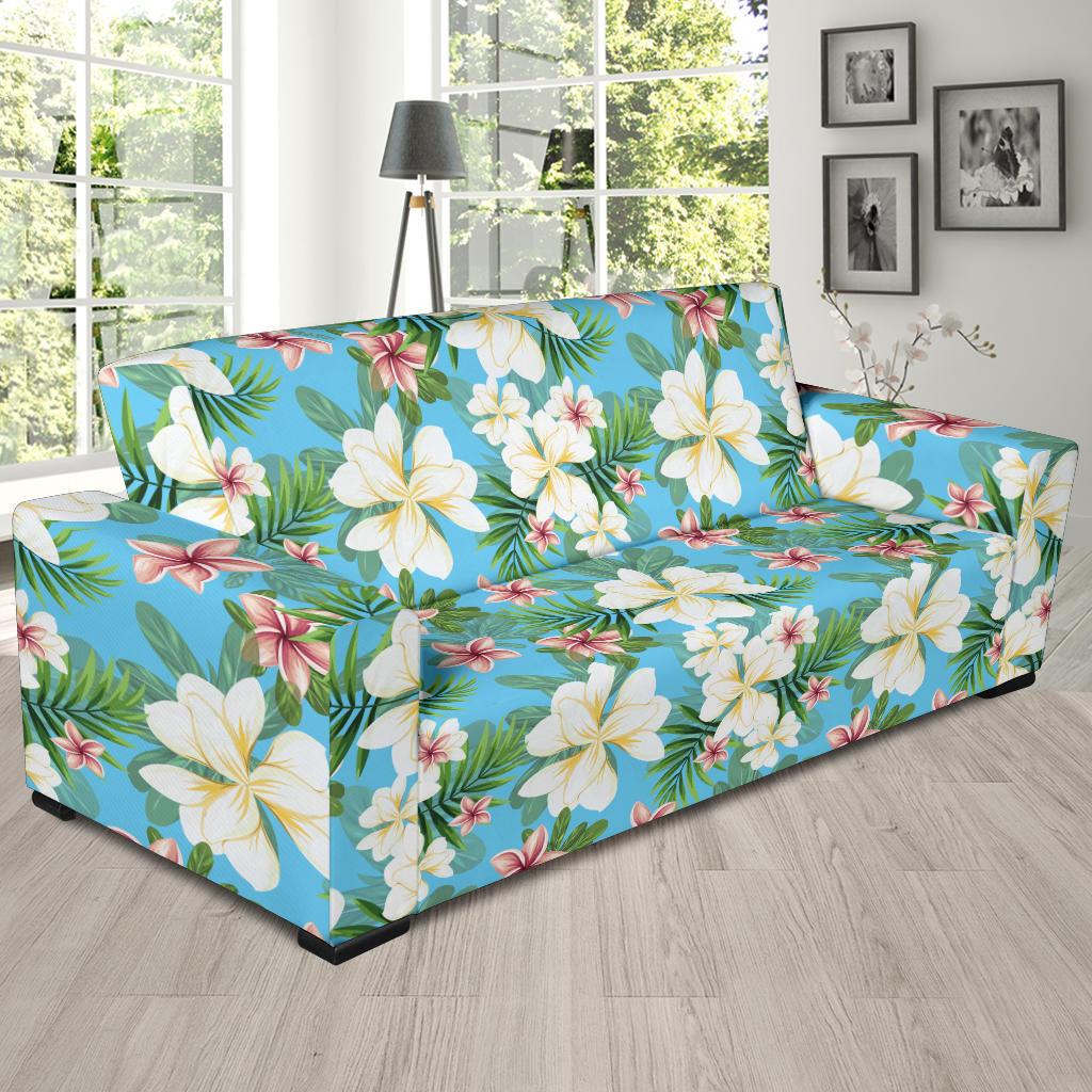 Plumeria Pattern Print Design PM028 Sofa Slipcover-JORJUNE.COM