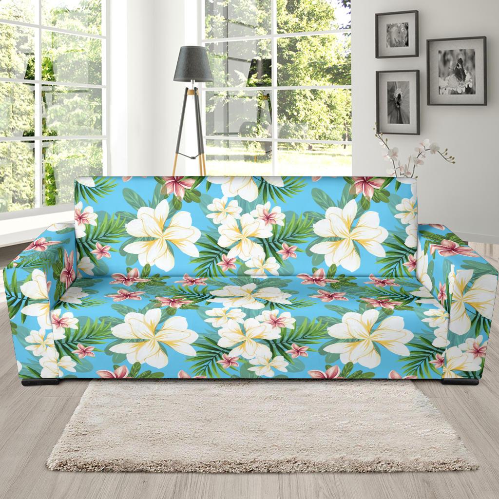 Plumeria Pattern Print Design PM028 Sofa Slipcover-JORJUNE.COM
