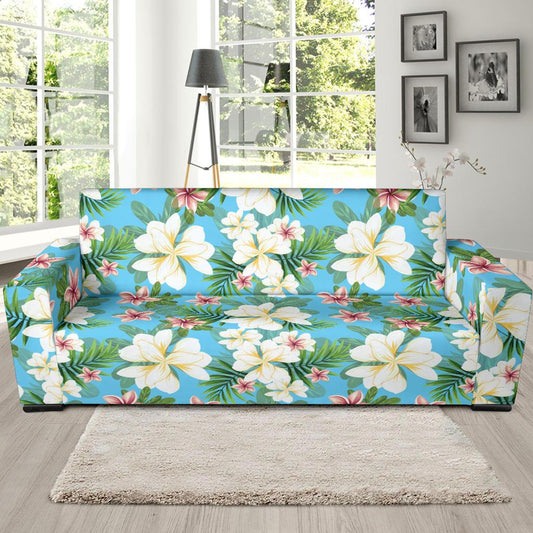 Plumeria Pattern Print Design PM028 Sofa Slipcover-JORJUNE.COM
